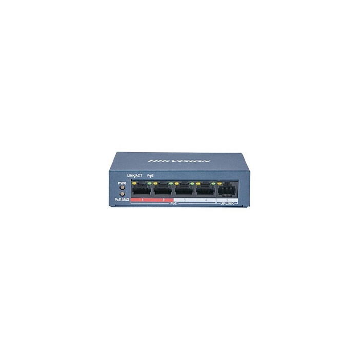 Value Series DS-3E0105P-E/M(B) - Commutateur - non géré - 4 x 10/100 (PoE+) + 1 x 10/100 (liaison montante) - de bureau - PoE+ (