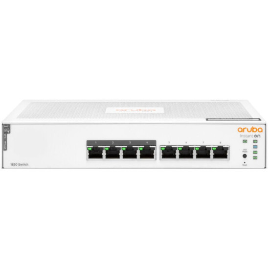 Aruba Instant On 1830 8G 4p Class4 PoE 65W Géré L2 Gigabit Ethernet (10/100/1000) Connexion Ethernet, supportant l'alimentation 