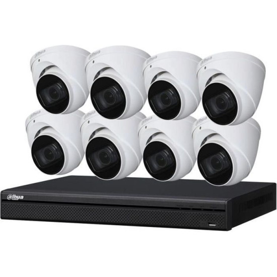 Kit vidéosurveillance DAHUA KITEVO 8DOM720P-001 - 8 caméras dômes extérieures IR 60m