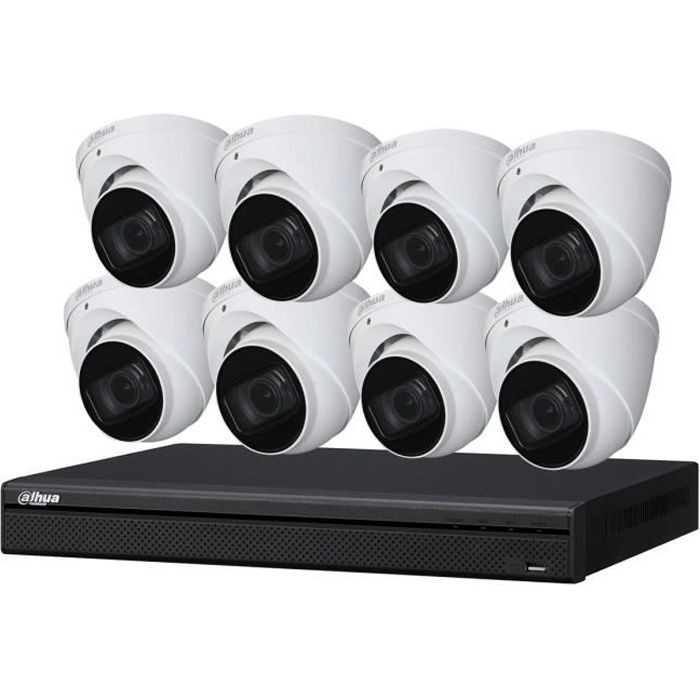 Kit vidéosurveillance DAHUA KITEVO 8DOM720P-001 - 8 caméras dômes extérieures IR 60m