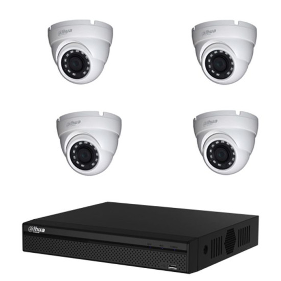 DAHUA Pack de vidéosurveillance CVI 4 caméras dômes - sans HDD