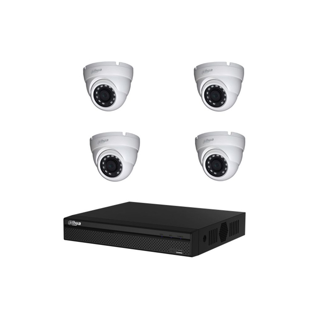 DAHUA Pack de vidéosurveillance CVI 4 caméras dômes - sans HDD