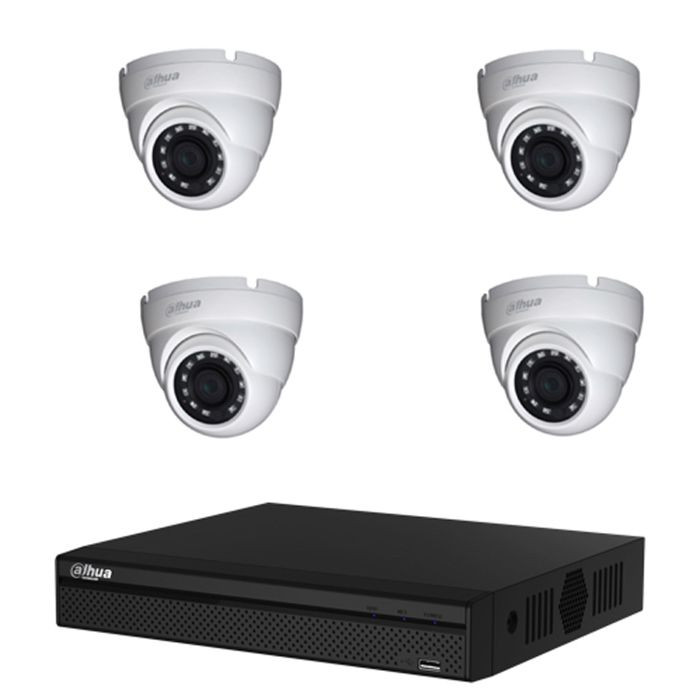 DAHUA Pack de vidéosurveillance CVI 4 caméras dômes - sans HDD