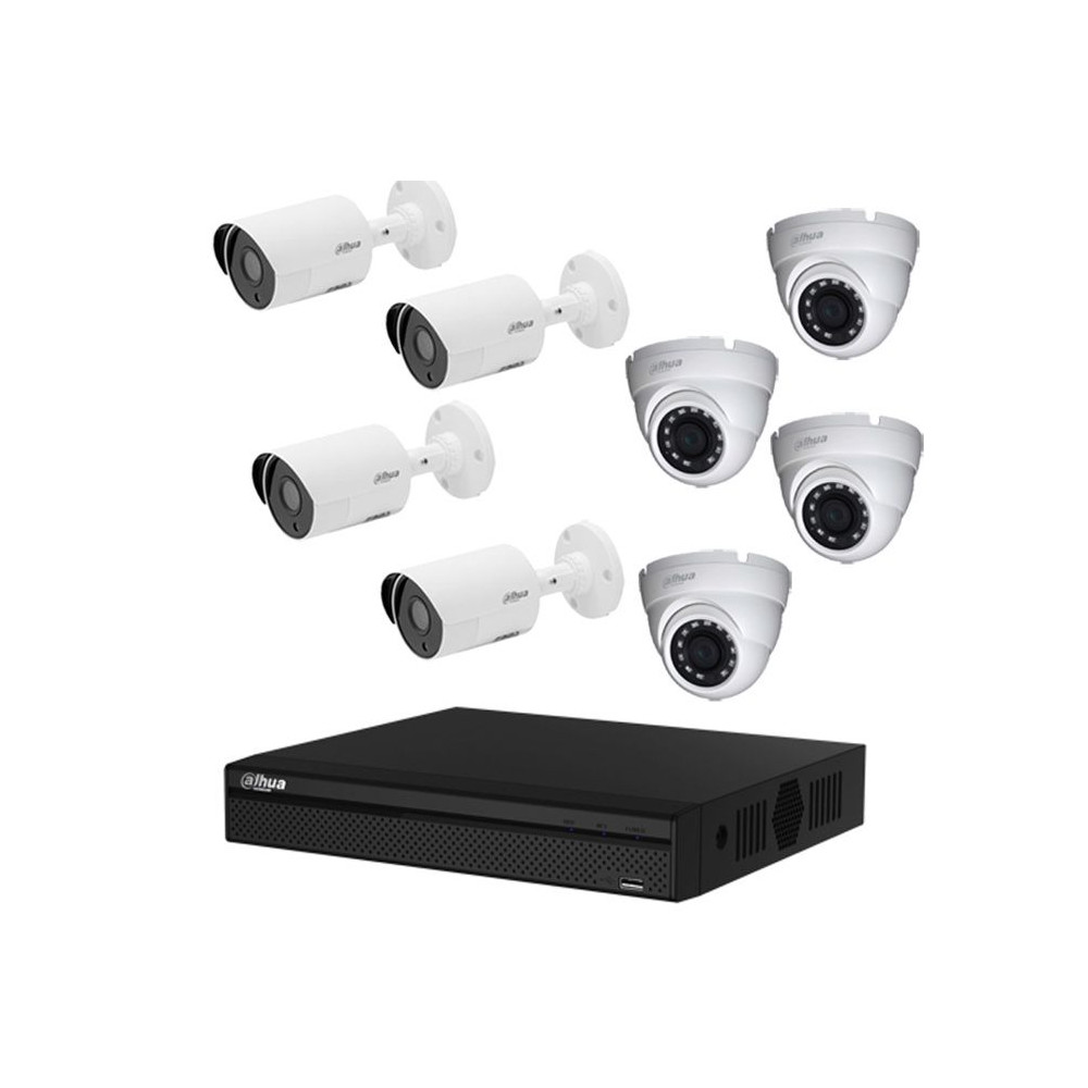 DAHUA Pack de vidéosurveillance CVI 8 caméras dont 4 dômes - sans HDD