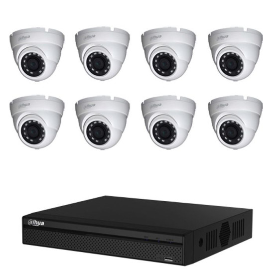 DAHUA Pack de vidéosurveillance CVI 8 caméras dômes - sans HDD
