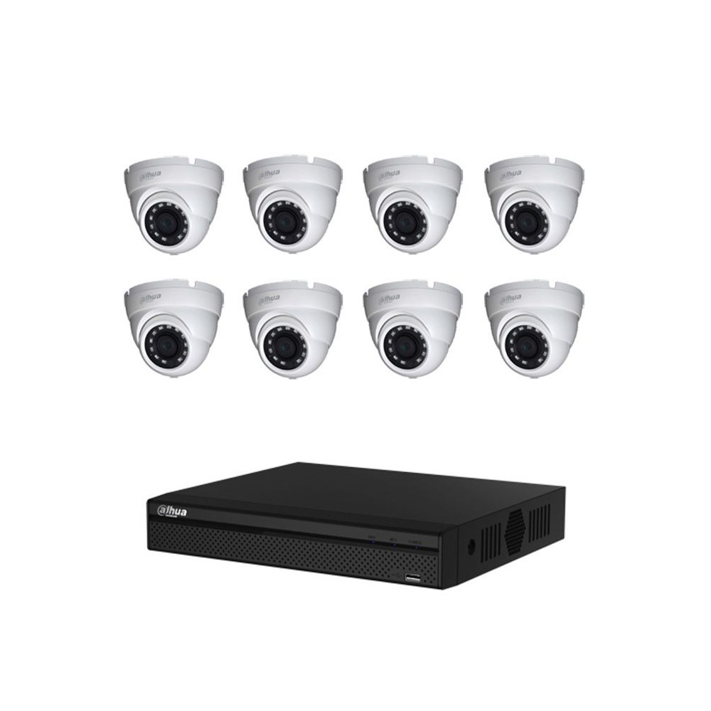 DAHUA Pack de vidéosurveillance CVI 8 caméras dômes - sans HDD