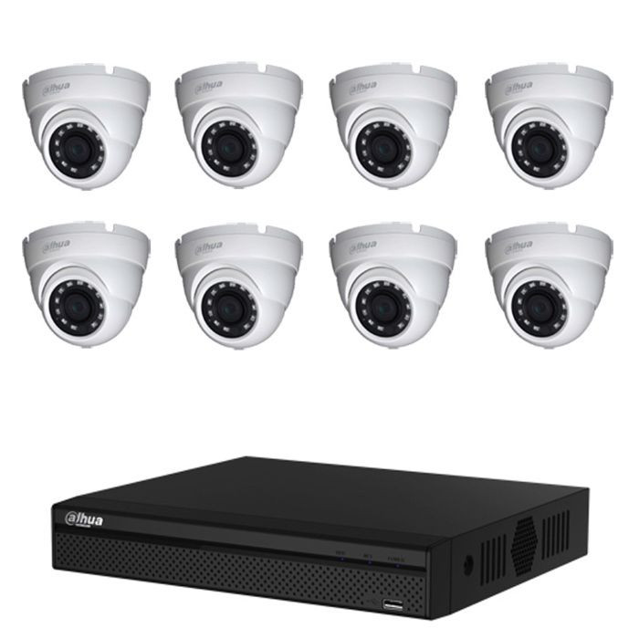 DAHUA Pack de vidéosurveillance CVI 8 caméras dômes - sans HDD