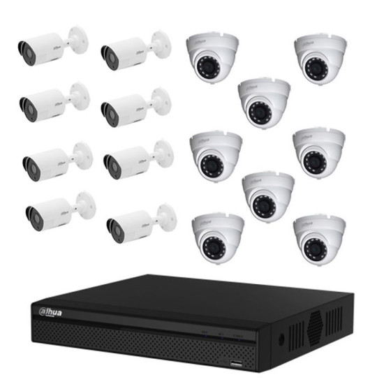 DAHUA Pack de vidéosurveillance CVI 16 caméras dont 8 dômes - sans HDD