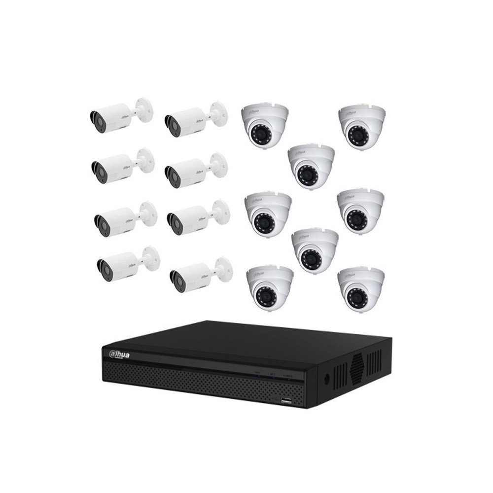 DAHUA Pack de vidéosurveillance CVI 16 caméras dont 8 dômes - sans HDD