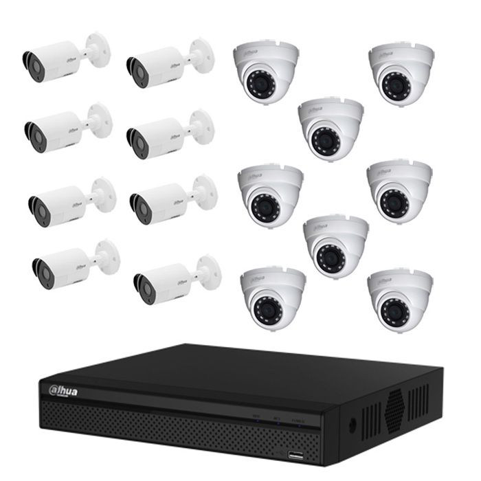 DAHUA Pack de vidéosurveillance CVI 16 caméras dont 8 dômes - sans HDD