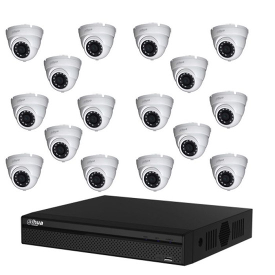 DAHUA Pack de vidéosurveillance CVI 16 caméras dômes - sans HDD