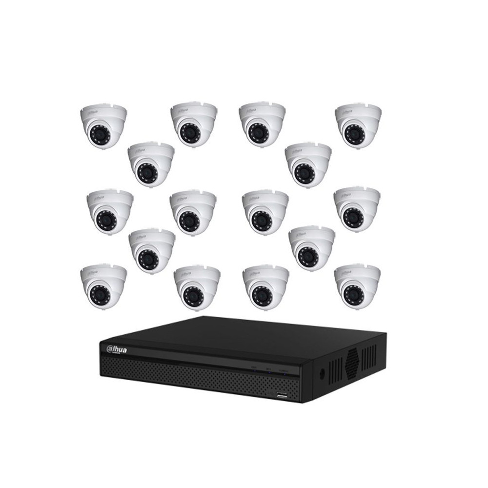 DAHUA Pack de vidéosurveillance CVI 16 caméras dômes - sans HDD