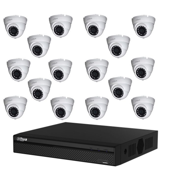 DAHUA Pack de vidéosurveillance CVI 16 caméras dômes - sans HDD