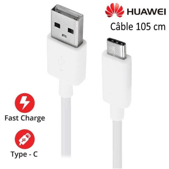 Câble USB-C Original 102 cm Pour HUAWEI Mate 20 Pro - 20 - 20 Lite - 10 Pro - 9