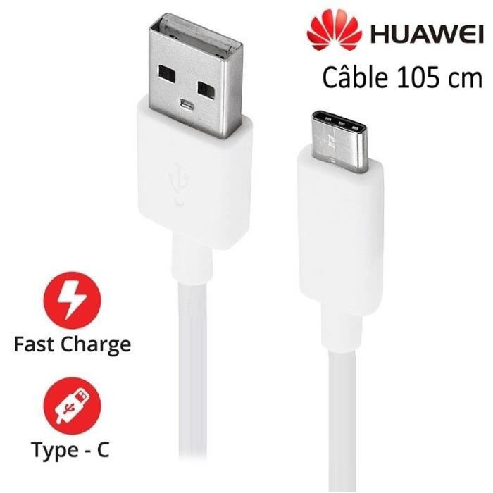 Câble USB-C Original 102 cm Pour HUAWEI Mate 20 Pro - 20 - 20 Lite - 10 Pro - 9