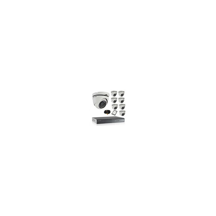 Kit de vidéosurveillance 8 dômes 1080p hd avec disque dur