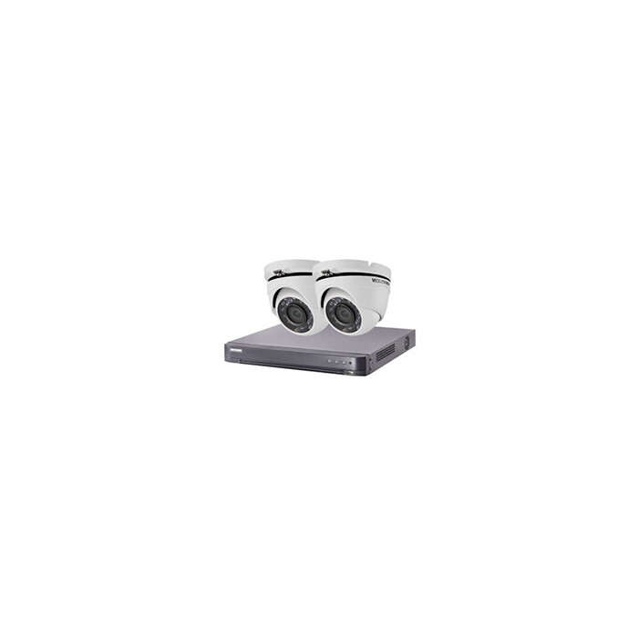 HIK-2DOM-THD-002 - Kit vidéo surveillance Turbo HD 2 caméras dôme