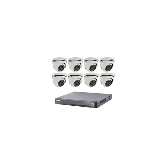 HIK-8DOM-THD-002 - Kit vidéo surveillance Turbo HD 8 caméras dôme