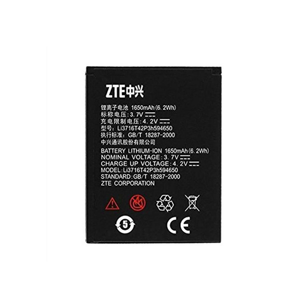Batterie ZTE LI3716T42P3H594650 1650 mAh Lithium Ion