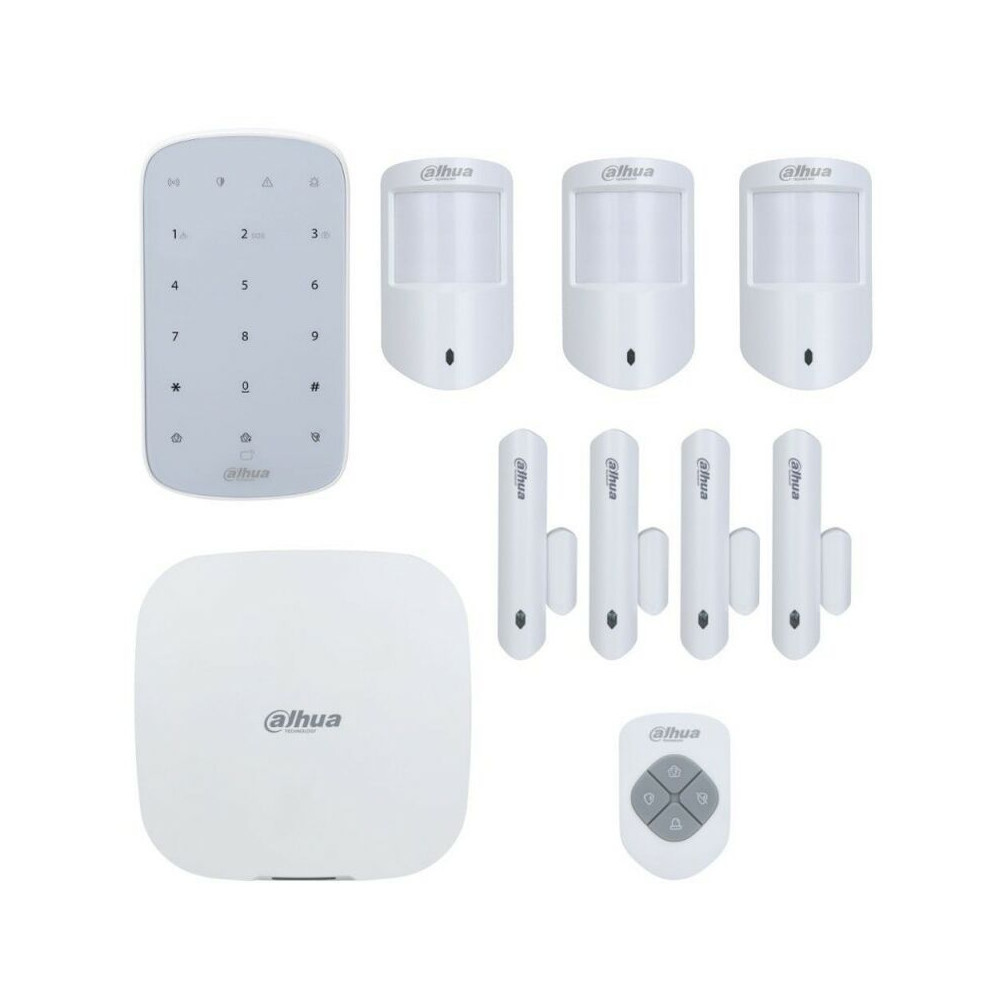 Kit Alarme Sans Fil Wifi, 3g, 4g Et Gprs 150 Zones 868ghz Dahua 10 Pièces