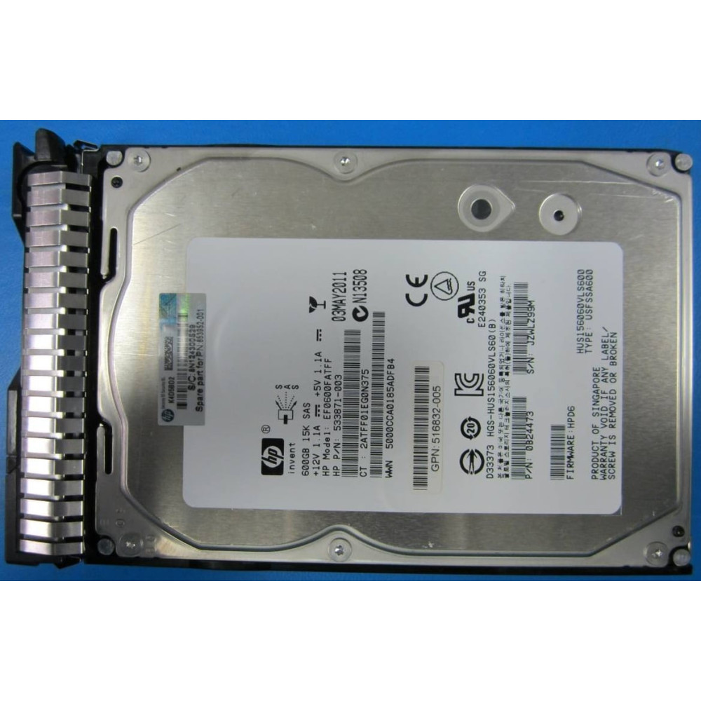 HPE 653952-001 disque dur 600 Go 15000 tr/min 3.5  SAS - Neuf