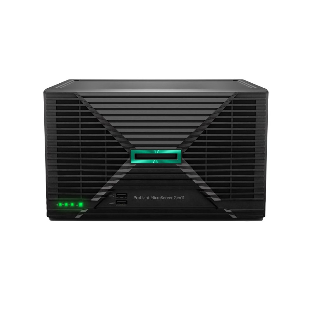 HPE ProLiant MicroServer Gen11 E-2434 4c 32GB-U 4LFF-NHP 2x4TB HDD 180W External PS EMEA Cmp Mod Svr - Neuf