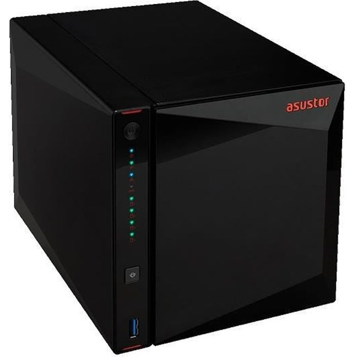 NAS Server - ASUSTOR - Nimbustor 4 AS5304T - Celeron Quad Core J4105 - 4 Go RAM - 4 Baies
