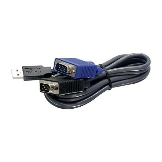 TRENDnet USB VGA KVM Male to Male Cable VGASVGA HDB 15-Pin Male to Male USB 1.1 Type A 6 Feet TK-CU06