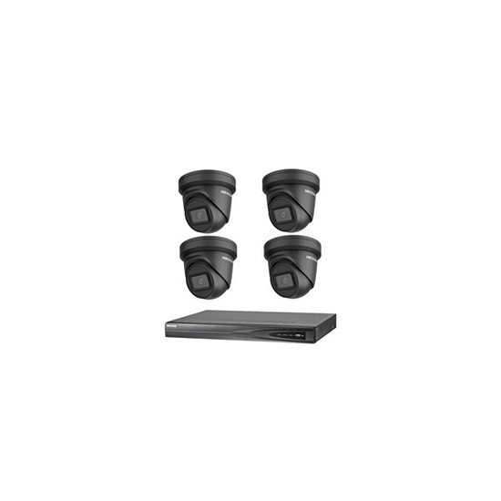 kit 5 MP AUDIO DVR 4 CH HD - 4x Audio Turret Camera 5MP NOIR - 1TB HDD (PRE-INSTALLE