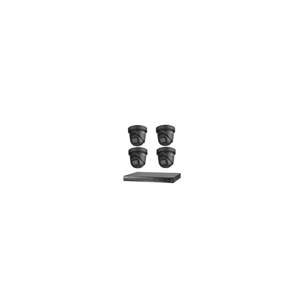 kit 5 MP AUDIO DVR 4 CH HD - 4x Audio Turret Camera 5MP NOIR - 1TB HDD (PRE-INSTALLE