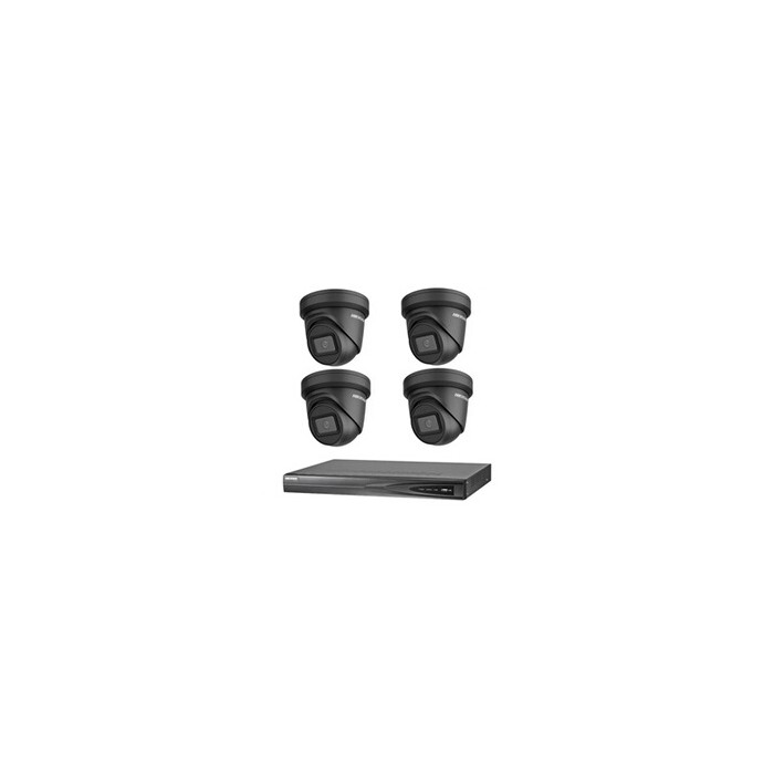 kit 5 MP AUDIO DVR 4 CH HD - 4x Audio Turret Camera 5MP NOIR - 1TB HDD (PRE-INSTALLE