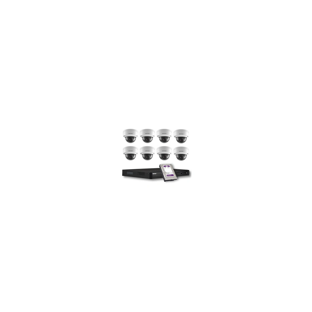 Kit de caméra IP 8x dôme série de lumière hybride intelligente 8MP NVR 8xChannel POE-disque dur 2 To Max 8x caméra (nouveau)