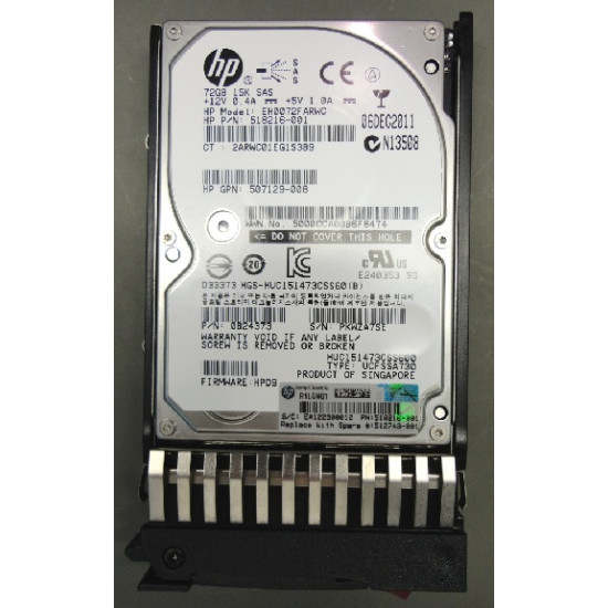 HPE 512743-001 disque dur 72 Go 15000 tr/min 2.5  SAS - Neuf
