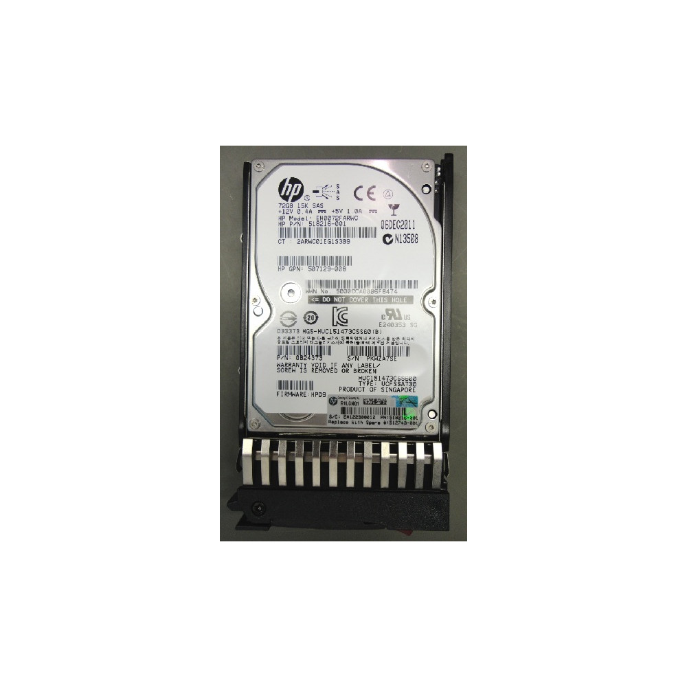 HPE 512743-001 disque dur 72 Go 15000 tr/min 2.5  SAS - Neuf