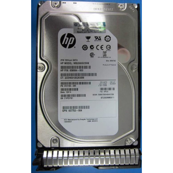 HPE 2TB hot-plug SATA HDD disque dur 2 To 7200 tr/min 3.5  - Neuf