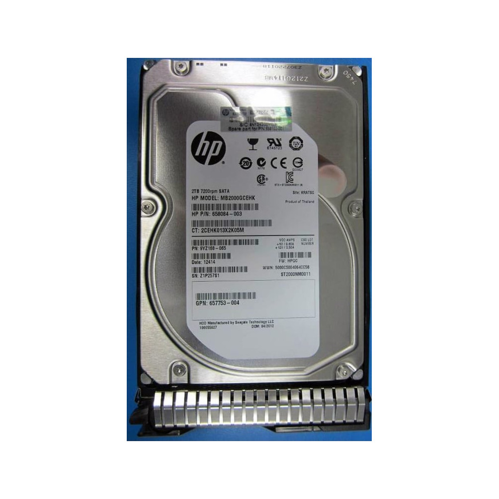 HPE 2TB hot-plug SATA HDD disque dur 2 To 7200 tr/min 3.5  - Neuf