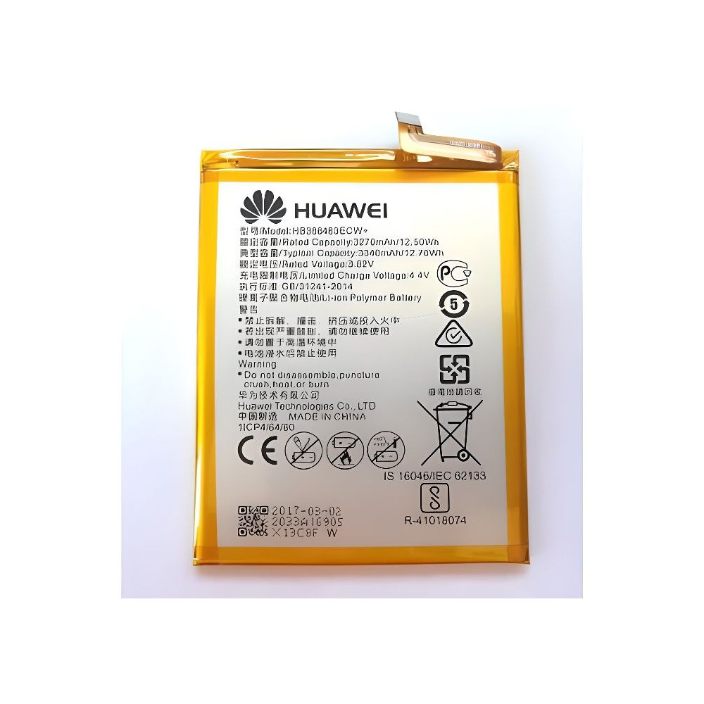 Batterie dorigine Huawei HB386483ECW+ pour Honor 6X Bulk