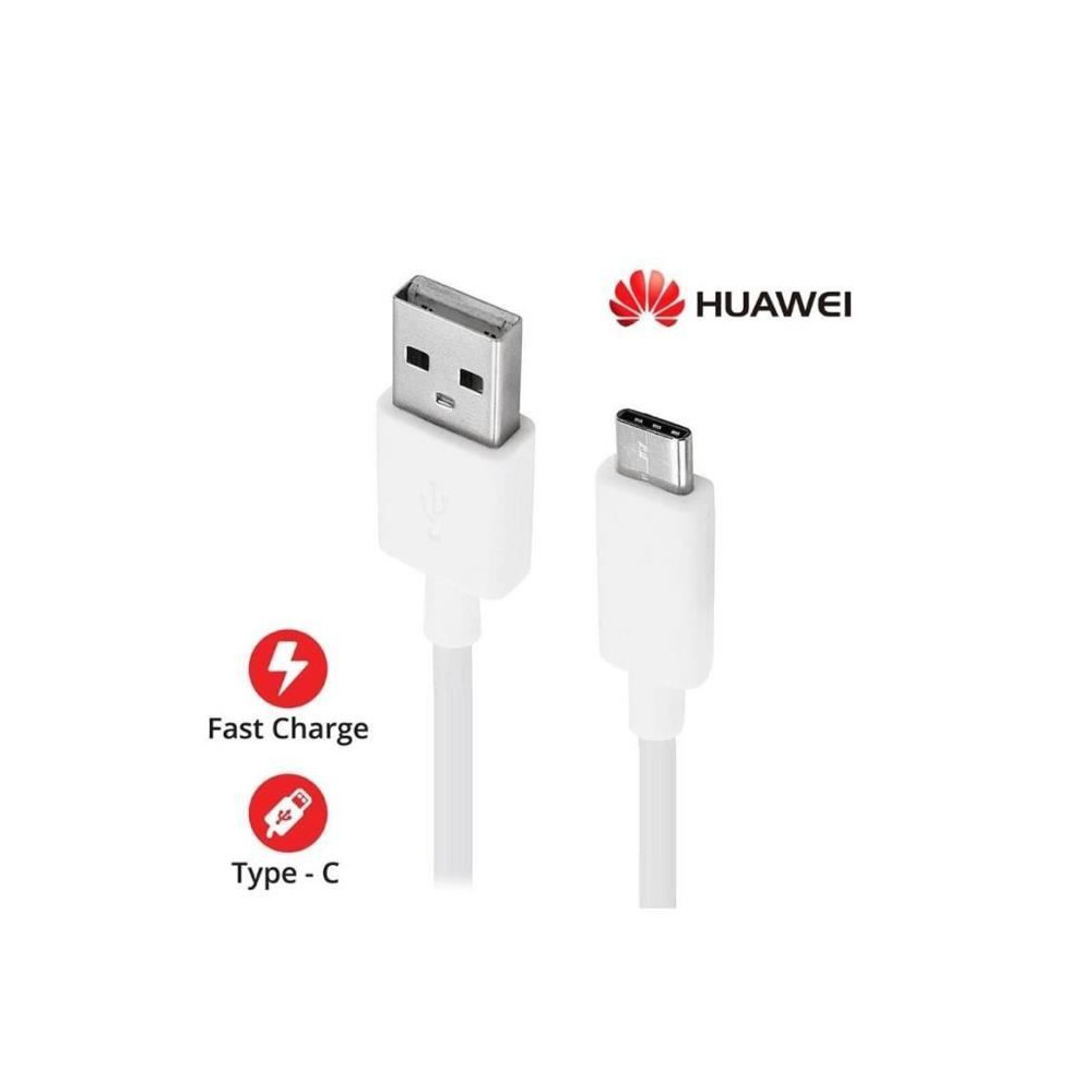 Cable USB-C Original 1 mètre Pour Huawei P30 6.1 Couleur Blanc