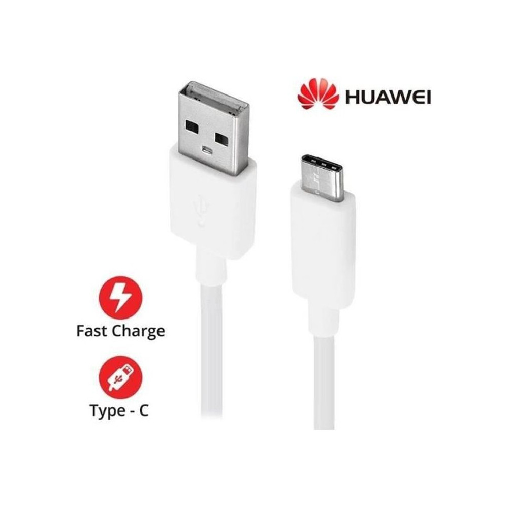 Cable USB-C Original 1 mètre Pour Huawei P30 Lite 6.15 Couleur Blanc