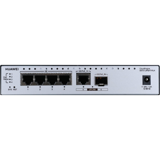 Huawei CloudEngine S5731-L4P2HT-RUA Géré L2 Gigabit Ethernet (10/100/1000) Connexion Ethernet, supportant l'alimentation via ce 