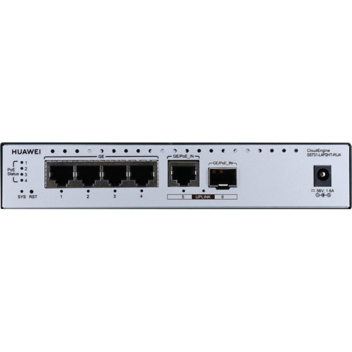 Huawei CloudEngine S5731-L4P2HT-RUA Géré L2 Gigabit Ethernet (10/100/1000) Connexion Ethernet, supportant l'alimentation via ce 