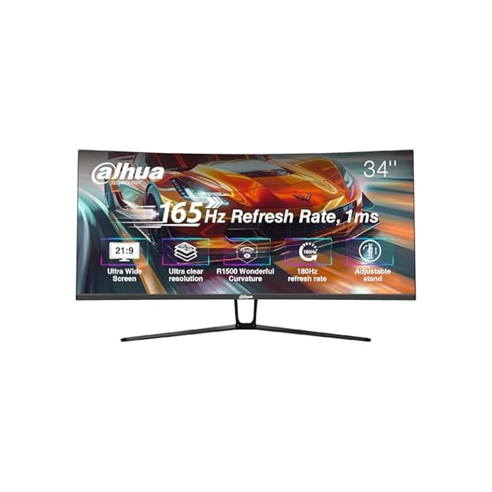 Écran PC UltraWide - DAHUA - LM34-E330C - 34 pouces - 3440 x 1440 - LCD Noir/Rouge