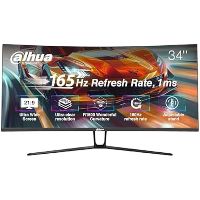 Écran PC UltraWide - DAHUA - LM34-E330C - 34 pouces - 3440 x 1440 - LCD Noir/Rouge