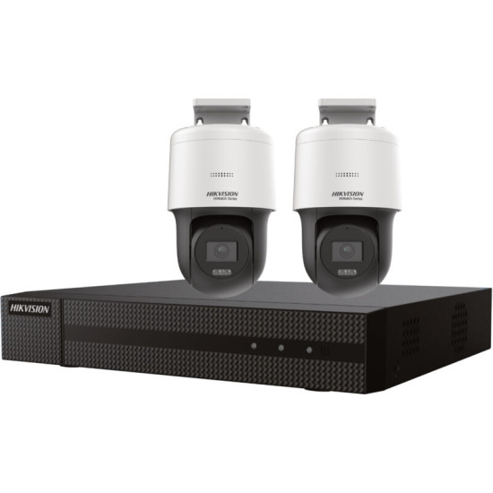 Hikvision - Kit de vidéosurveillance filaire poe - nvr et 2 caméras motorisées