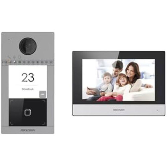 Interphone vidéo IP - HIKVISION - DS-KIS604-S - 7 pouces - Alimentation filaire - Mémorisation des visiteurs
