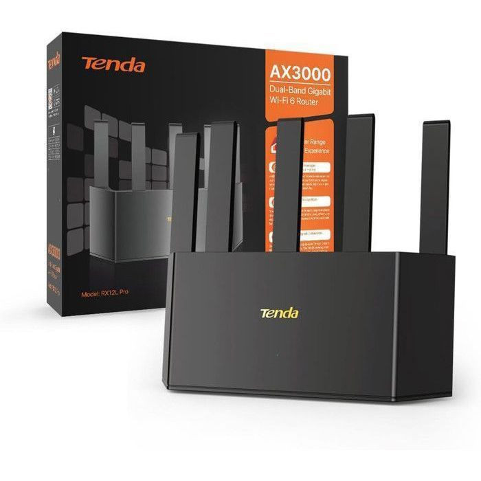 Routeur WiFi 6 - TENDA - TX12L Pro - AX3000 - 4 Ports Gigabit - WPA3 Sécurisé