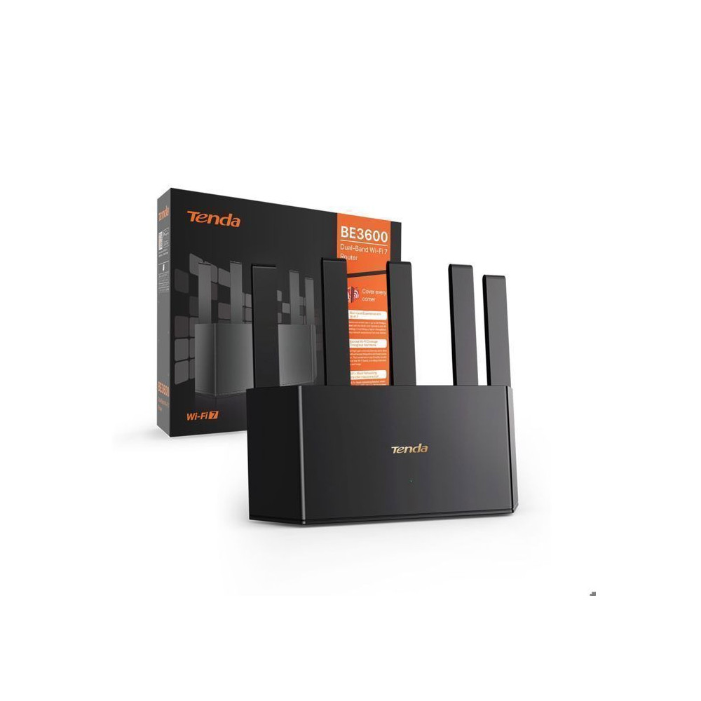 Tenda Routeur WiFi 7 BE3600 - Double Bande - 5 Antennes - 3 Ports Gigabit WAN/LAN - VPN - MLO - NFC - RE3L