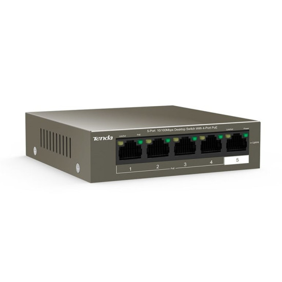 Tenda TEF1105P-4-38W commutateur réseau Non-géré L2 Fast Ethernet (10/100) Connexion Ethernet, supportant l'alimentation via ce 