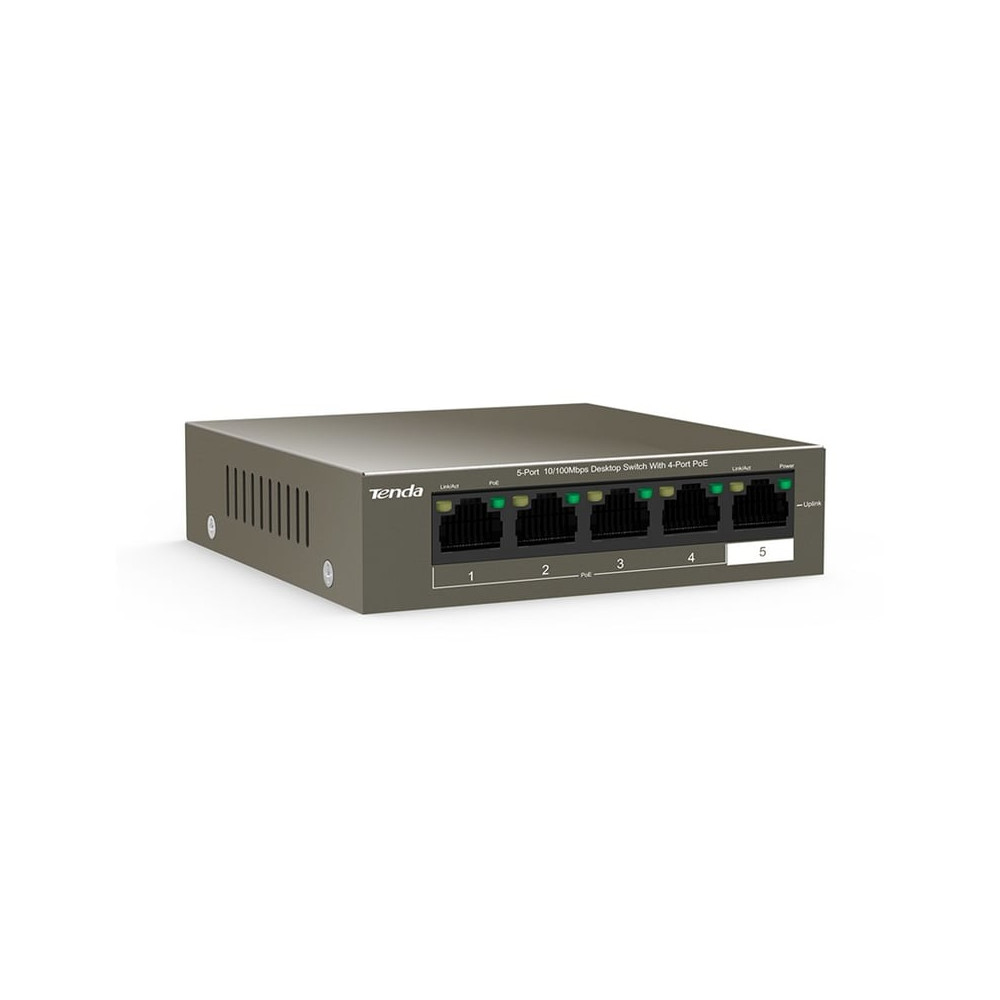 Tenda TEF1105P-4-38W commutateur réseau Non-géré L2 Fast Ethernet (10/100) Connexion Ethernet, supportant l'alimentation via ce 
