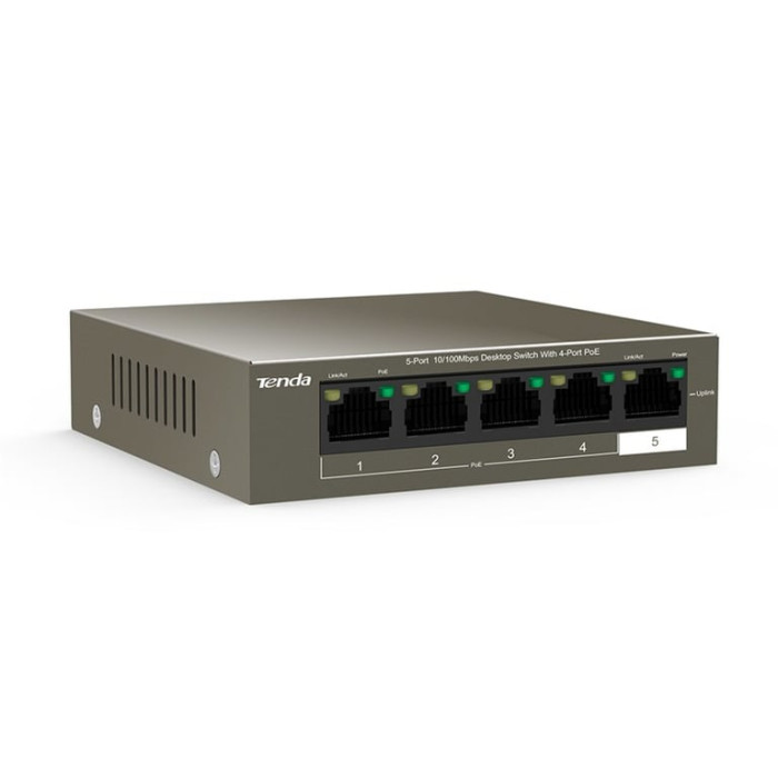 Tenda TEF1105P-4-38W commutateur réseau Non-géré L2 Fast Ethernet (10/100) Connexion Ethernet, supportant l'alimentation via ce 